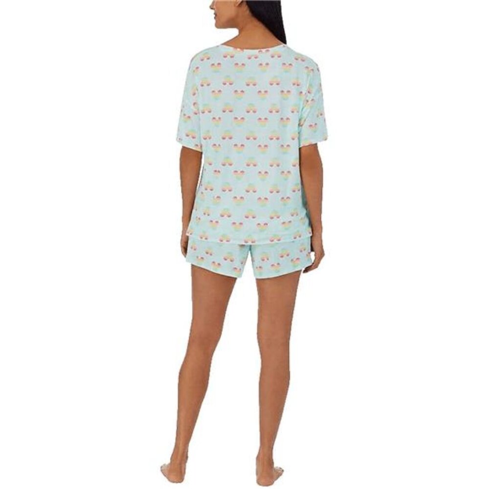Disney Womens Short Pajama Set with Pockets (Light Green/Pink, Large) - Picture 4 of 7